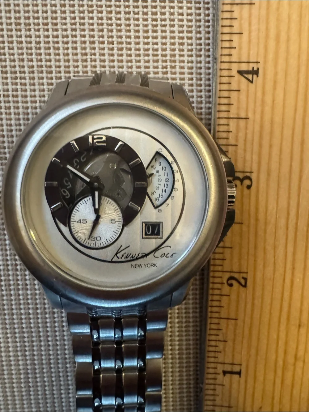 Kenneth Cole Silver and gunmetal Multi-Function Men's Bracelet Watch